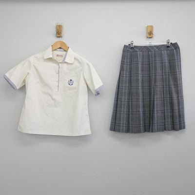 【中古】福岡県 筑紫台高等学校 女子制服 2点（シャツ・スカート）sf032143