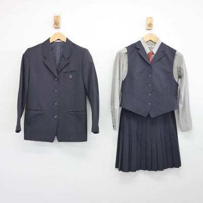 【中古】愛知県 藤ノ花女子高等学校 女子制服 5点（ブレザー・シャツ・ベスト・スカート）sf032157