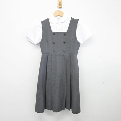 【中古】 学校名不明 女子制服 2点（ジャンパースカート・シャツ）sf032177