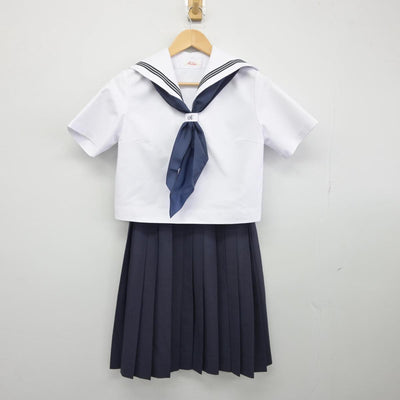 【中古】広島県 尾道北高等学校 女子制服 4点（セーラー服・セーラー服・スカート）sf032194