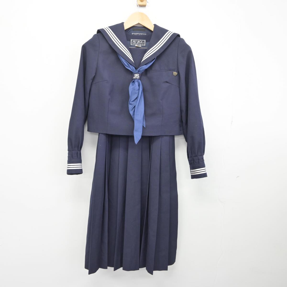 【中古】千葉県 西原中学校 女子制服 3点（セーラー服・ジャンパースカート）sf032201