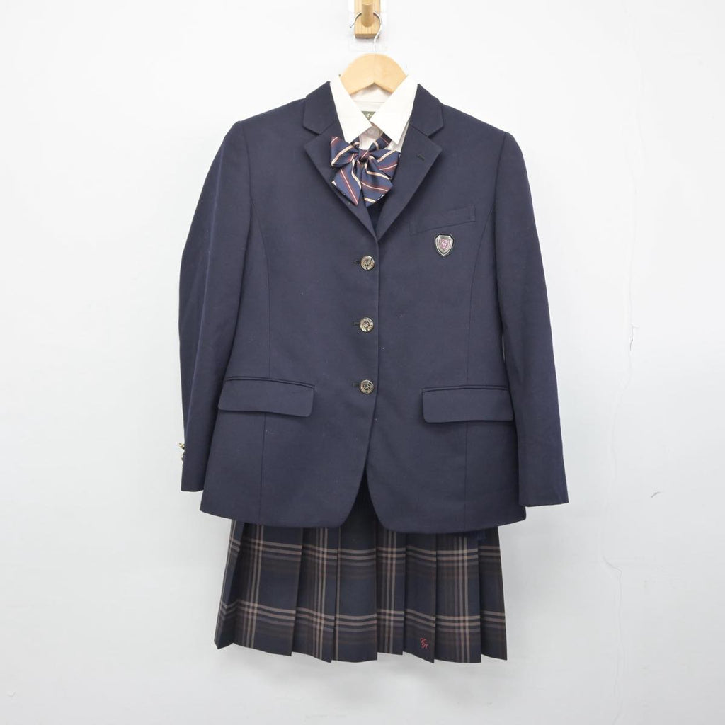 【中古】千葉県 柏の葉高等学校 女子制服 6点（ブレザー・ニット・シャツ・スカート）sf032203