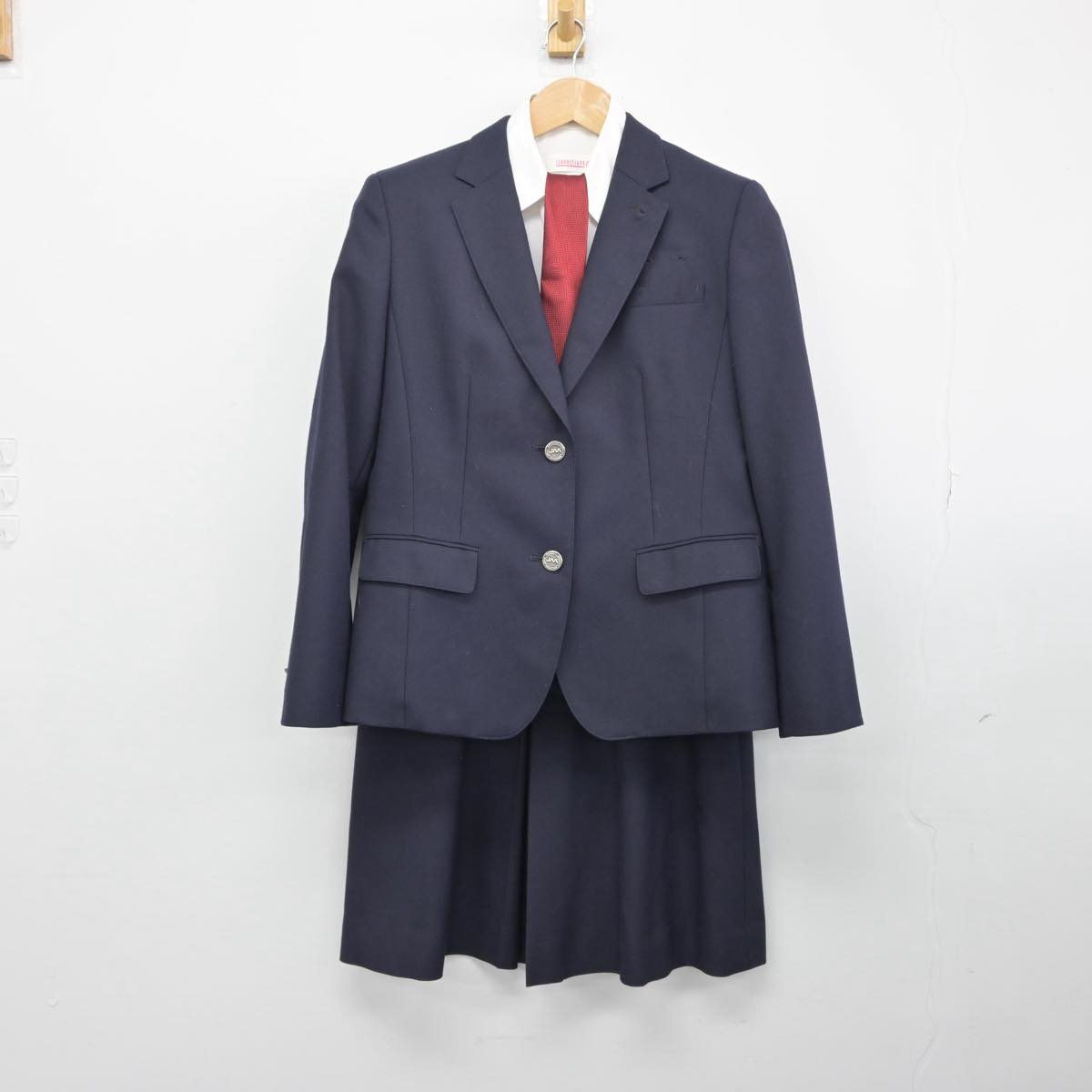 【中古】山梨県 日本航空高等学校 女子制服 6点（ブレザー・シャツ・スカート）sf032211