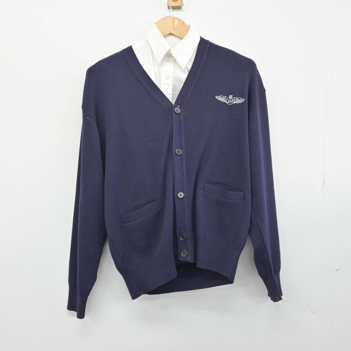 【中古】山梨県 日本航空高等学校 女子制服 2点（ニット・シャツ）sf032212