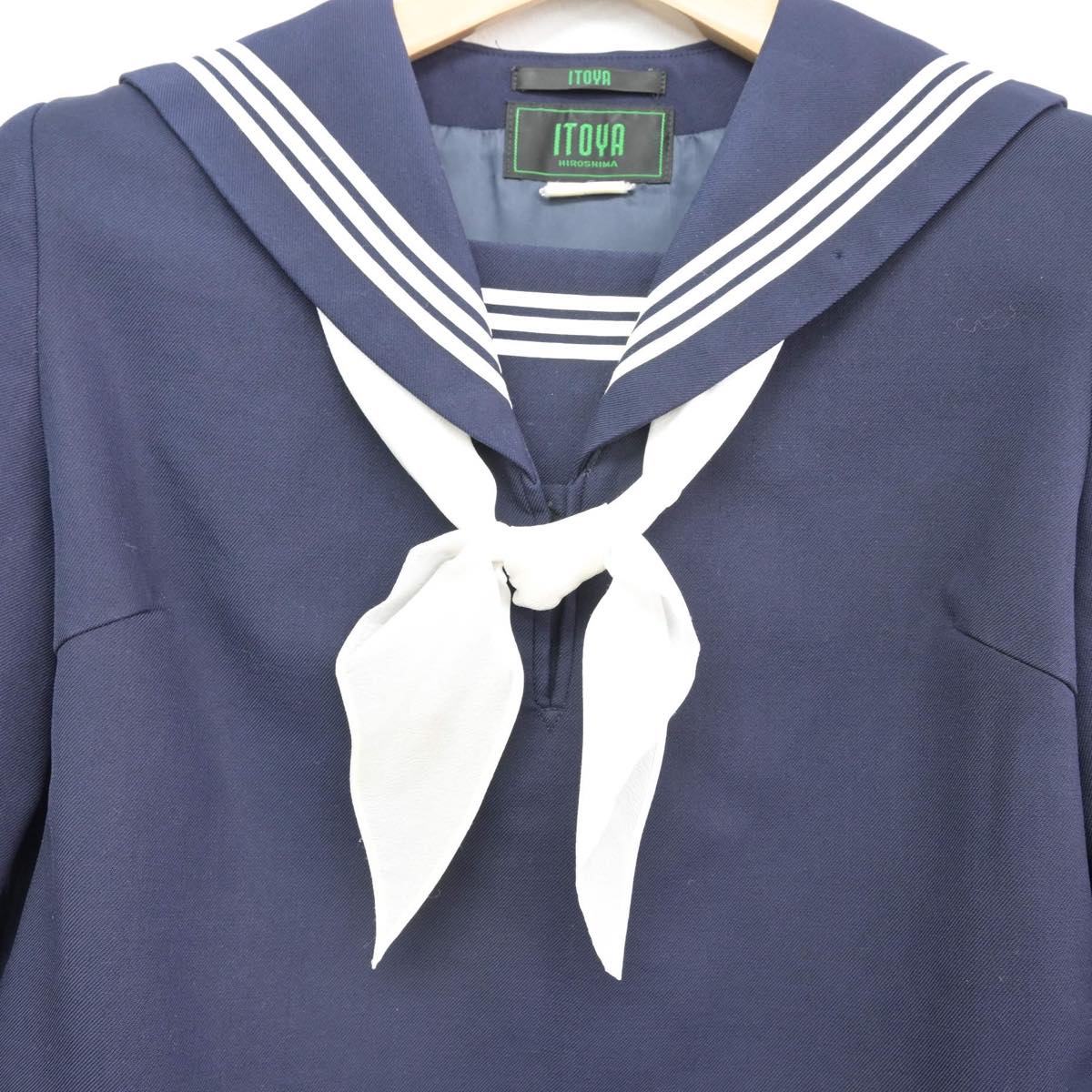 【中古】広島県 比治山女子高等学校 女子制服 4点（セーラー服・スカート）sf032228