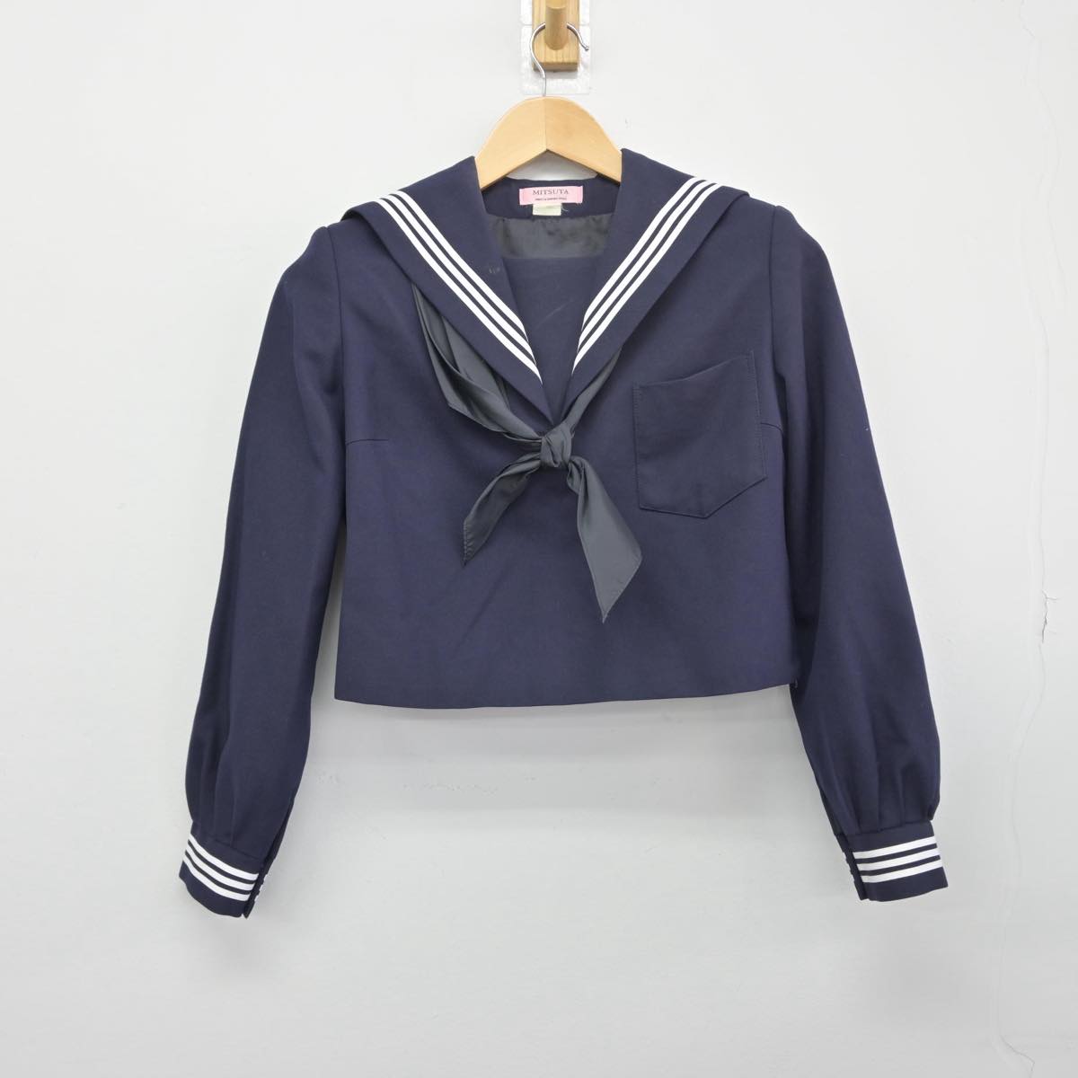 【中古】茨城県 三和中学校 女子制服 3点（セーラー服・ジャンパースカート）sf032236