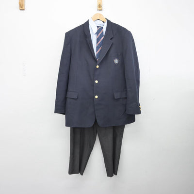 【中古】北海道 札幌山の手高等学校 男子制服 4点（ブレザー・シャツ・ズボン）sf032262