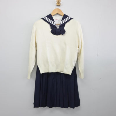 【中古】東京都 大妻中学高等学校 女子制服 4点（ニット・セーラー服・スカート）sf032290