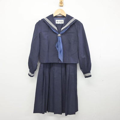 【中古】千葉県 市川第三中学校 女子制服 3点（セーラー服・ジャンパースカート）sf032297