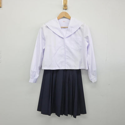 【中古】茨城県 勝田第一中学校 女子制服 3点（セーラー服・セーラー服・スカート）sf032298