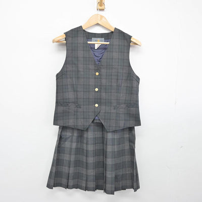 【中古】埼玉県 富士見西中学校 女子制服 2点（ベスト・スカート）sf032329