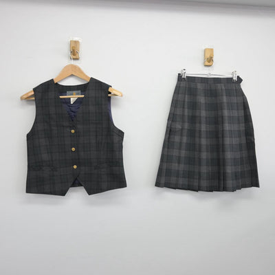 【中古】埼玉県 富士見西中学校 女子制服 2点（ベスト・スカート）sf032329