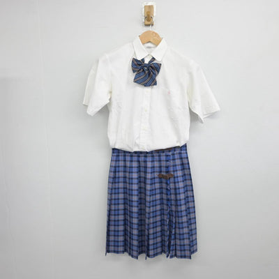 【中古】東京都 下北沢成徳高等学校 女子制服 4点（シャツ・ニットベスト・スカート）sf032357