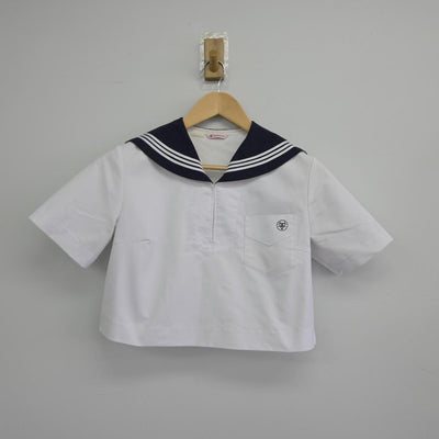 【中古】福岡県 精華女子高等学校 女子制服 2点（セーラー服・ニット）sf032389