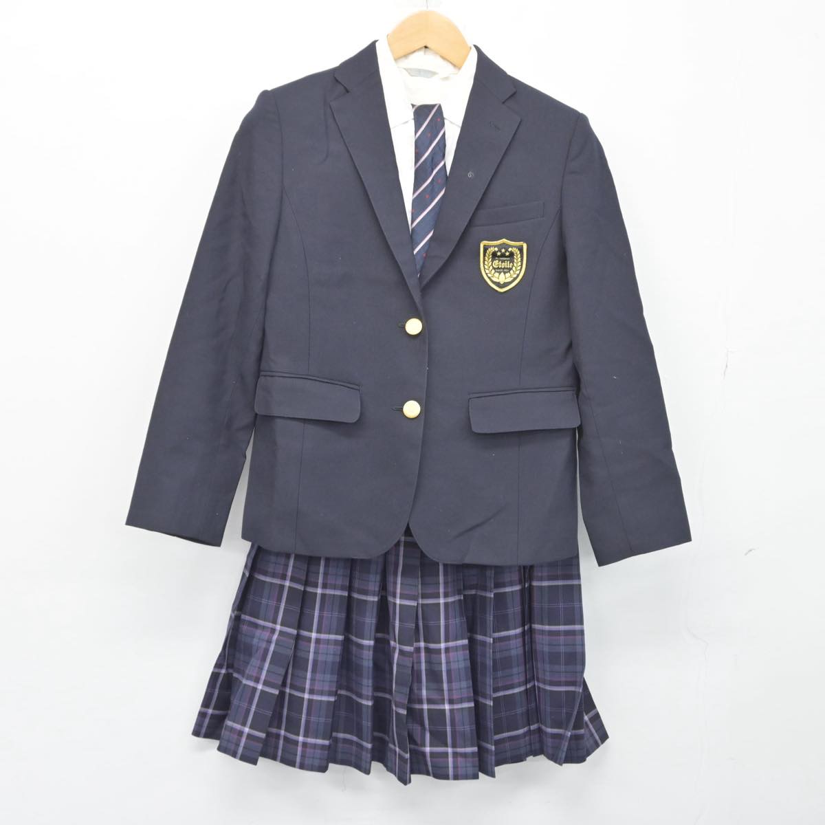 【中古】東京都 品川エトワール女子高等学校 女子制服 4点（ブレザー・シャツ・スカート）sf032401