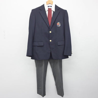 【中古】滋賀県 立命館守山高等学校 男子制服 5点（ブレザー・シャツ・ズボン）sf032440