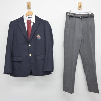 【中古】滋賀県 立命館守山高等学校 男子制服 5点（ブレザー・シャツ・ズボン）sf032440