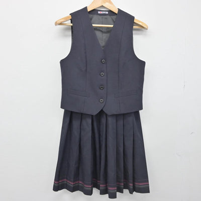 【中古】東京都 文華女子高等学校 女子制服 2点（ベスト・スカート）sf032443