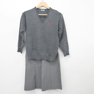 【中古】大阪府 初芝高等学校 女子制服 2点（ニット・スカート）sf032474