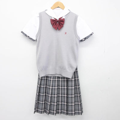 【中古】北海道 札幌日本大学高等学校 女子制服 4点（シャツ・ニットベスト・スカート）sf032479