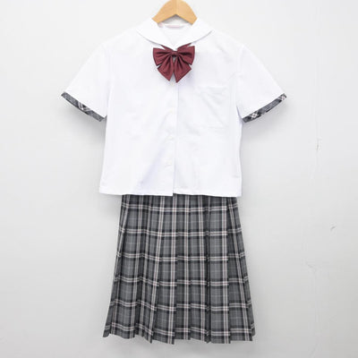 【中古】北海道 札幌日本大学高等学校 女子制服 4点（シャツ・ニットベスト・スカート）sf032479