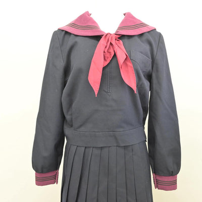 【中古】石川県 北陸学院高等学校 女子制服 3点（セーラー服・スカート）sf032520