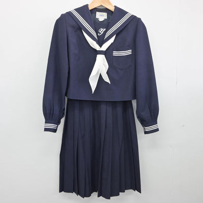 【中古】兵庫県 安室中学校 女子制服 3点（セーラー服・スカート）sf032532