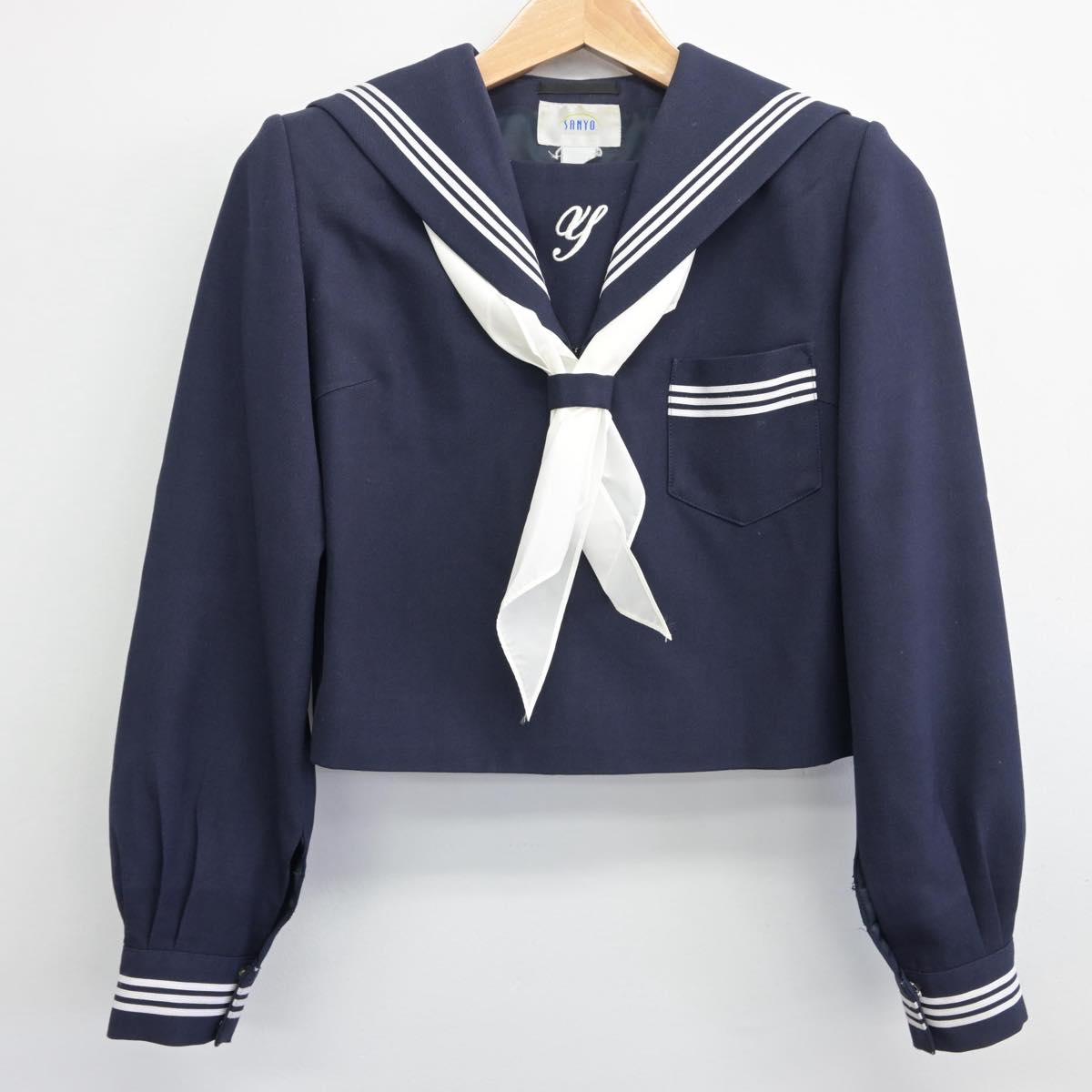 【中古】兵庫県 安室中学校 女子制服 3点（セーラー服・スカート）sf032532