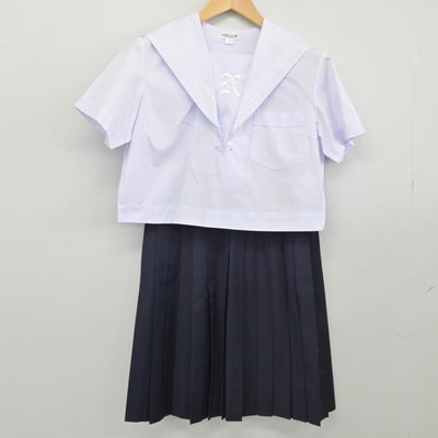 【中古】兵庫県 長田高等学校 女子制服 2点（セーラー服・スカート）sf032536