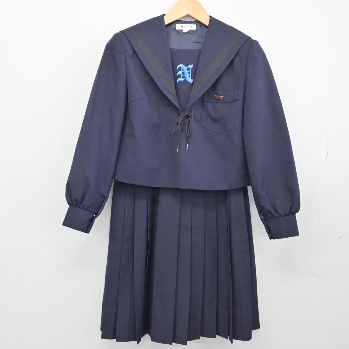 【中古】兵庫県 長田高等学校 女子制服 3点（セーラー服・スカート）sf032537