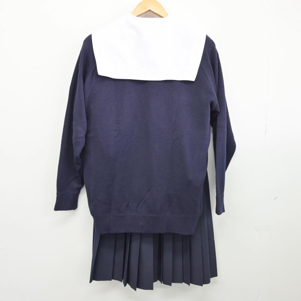 【中古】兵庫県 加古川東高等学校 女子制服 3点（セーラー服・ニット・スカート）sf032549