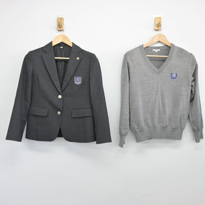 【中古】東京都 江北高等学校 女子制服 5点(ブレザー・ニット・スカート)sf032552