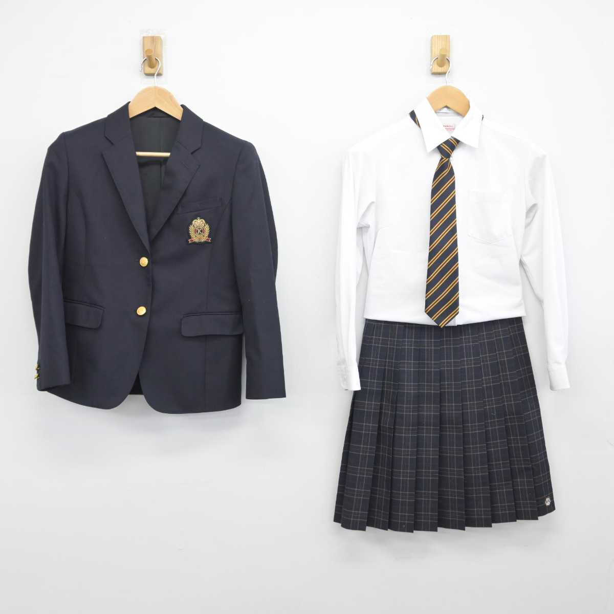 【中古】大阪府 門真なみはや高等学校 女子制服 4点（ブレザー・シャツ・スカート）sf032573