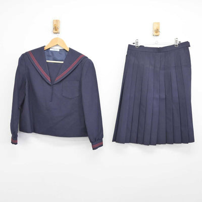 【中古】長崎県 長崎大学教育学部付属中学校 女子制服 2点（セーラー服・スカート）sf032578