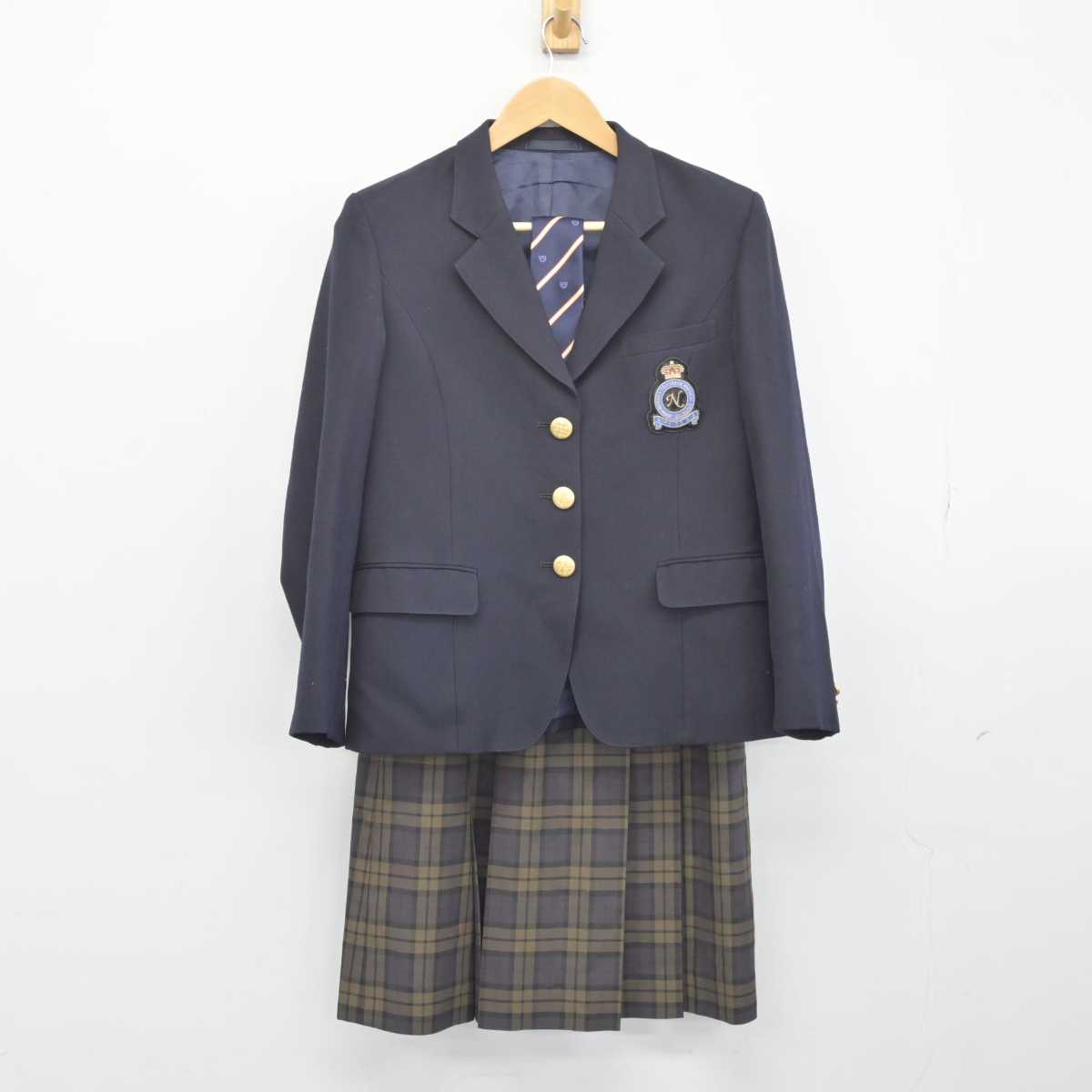 【中古】東京都 日本女子体育大学附属二階堂高等学校 女子制服 4点（ブレザー・スカート）sf032587