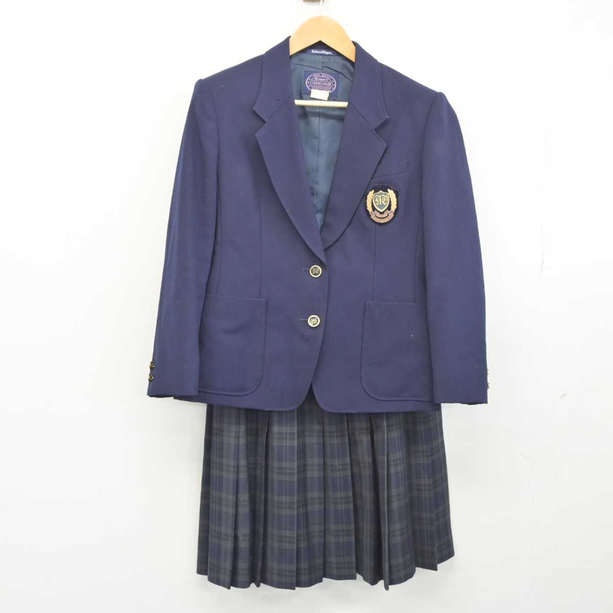 【中古】京都府 西乙訓高等学校 女子制服 3点（ブレザー・スカート・スカート）sf032588