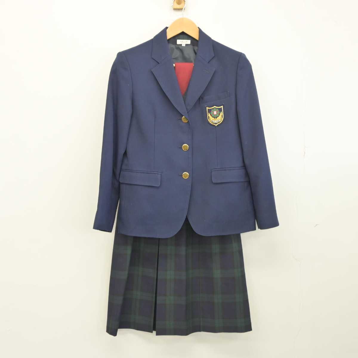 【中古】熊本県 東稜高等学校 女子制服 4点（ブレザー・ベスト・スカート）sf032592