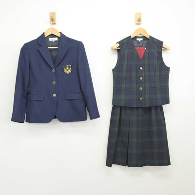 【中古】熊本県 東稜高等学校 女子制服 4点（ブレザー・ベスト・スカート）sf032592