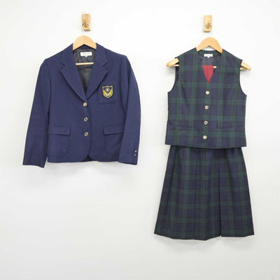 【中古】熊本県 東稜高等学校 女子制服 4点（ブレザー・ベスト・スカート）sf032593