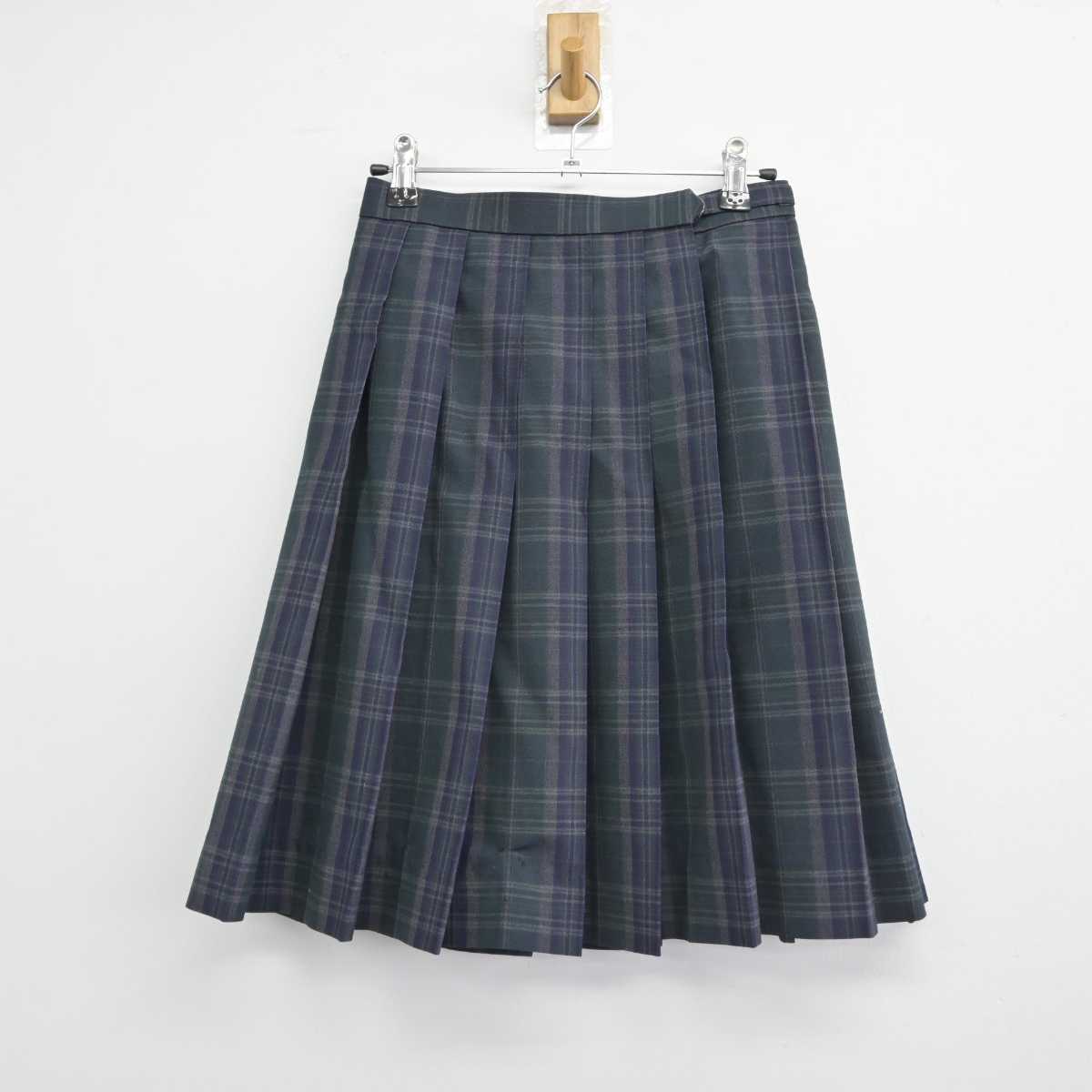 【中古】神奈川県 中山中学校 女子制服 3点（ニットベスト・シャツ・スカート）sf032604