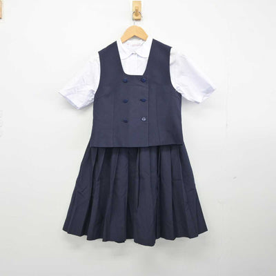 【中古】埼玉県 大宮東中学校 女子制服 3点（ベスト・シャツ・スカート）sf032626