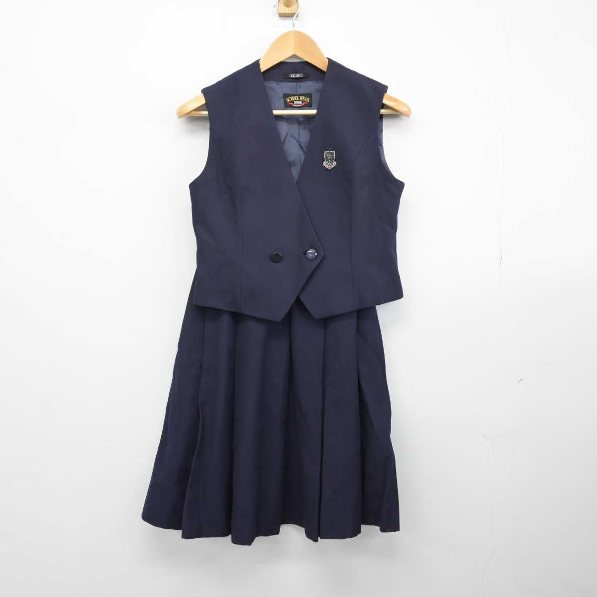 【中古】埼玉県 星野高等学校 女子制服 4点（ブレザー・ベスト・スカート）sf032629