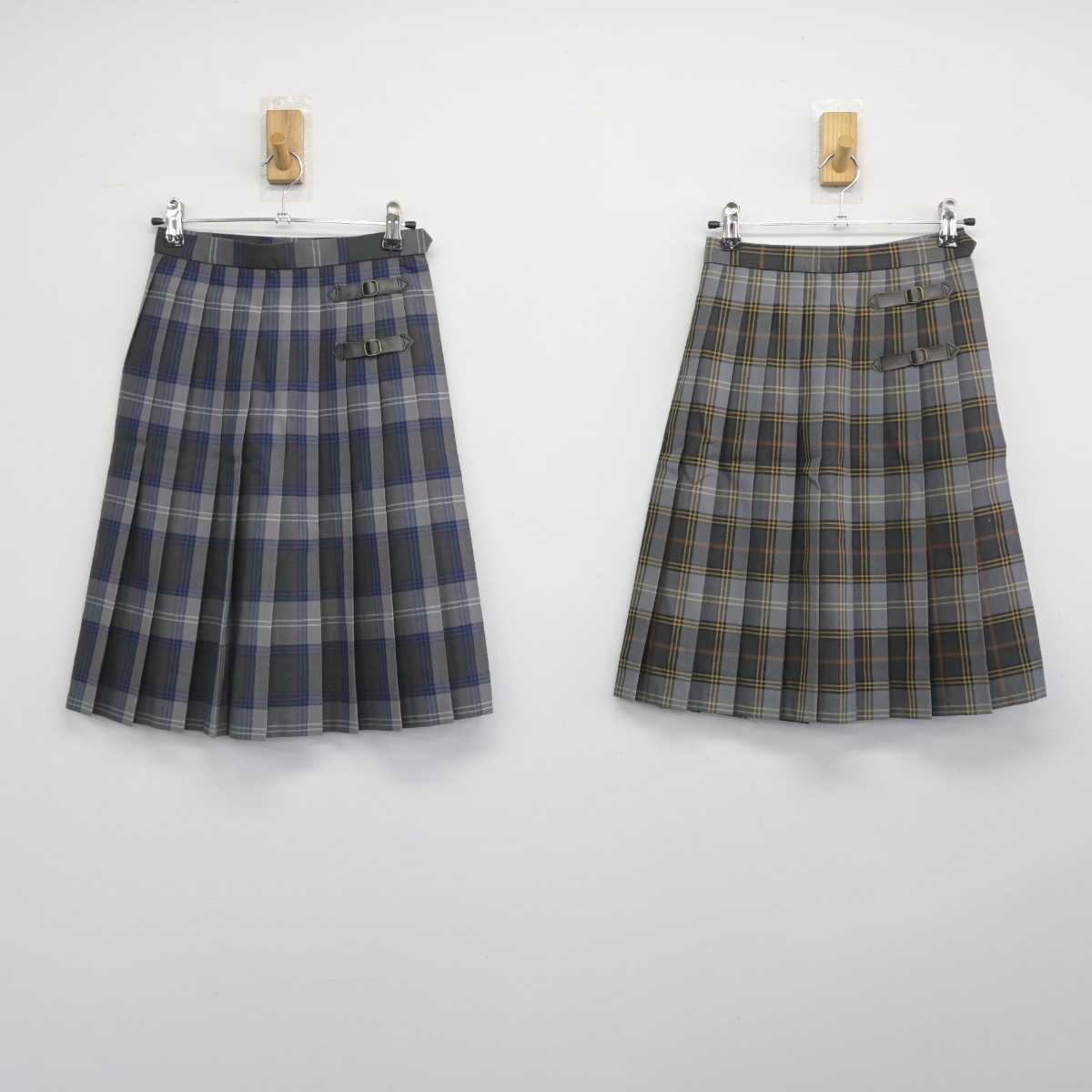 【中古】岐阜県 帝京大学可児高等学校中学校 女子制服 2点（スカート・スカート）sf032633