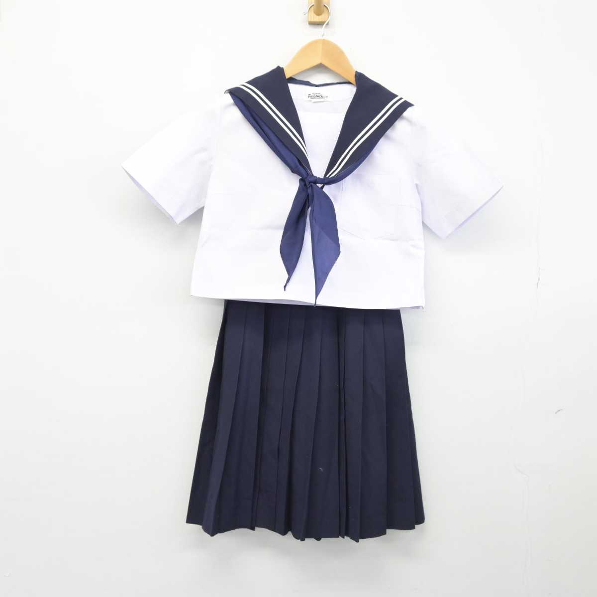 【中古】愛知県 二川中学校 女子制服 3点（セーラー服・スカート）sf032641