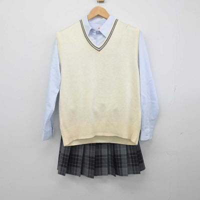 【中古】北海道 北海道砂川高等学校 女子制服 3点（シャツ・ニットベスト・スカート）sf032660