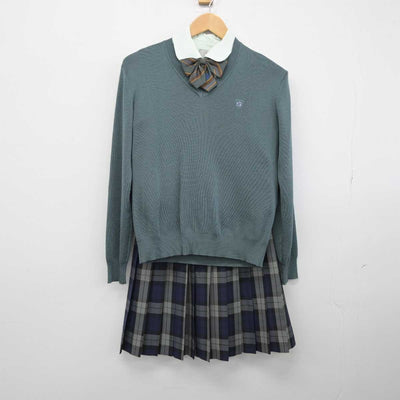 【中古】福岡県 西南学院高等学校 女子制服 5点（ブレザー・シャツ・ニット・スカート）sf032665