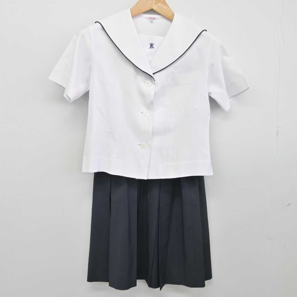 【中古】熊本県 熊本北高等学校 女子制服 3点（セーラー服・スカート）sf032704