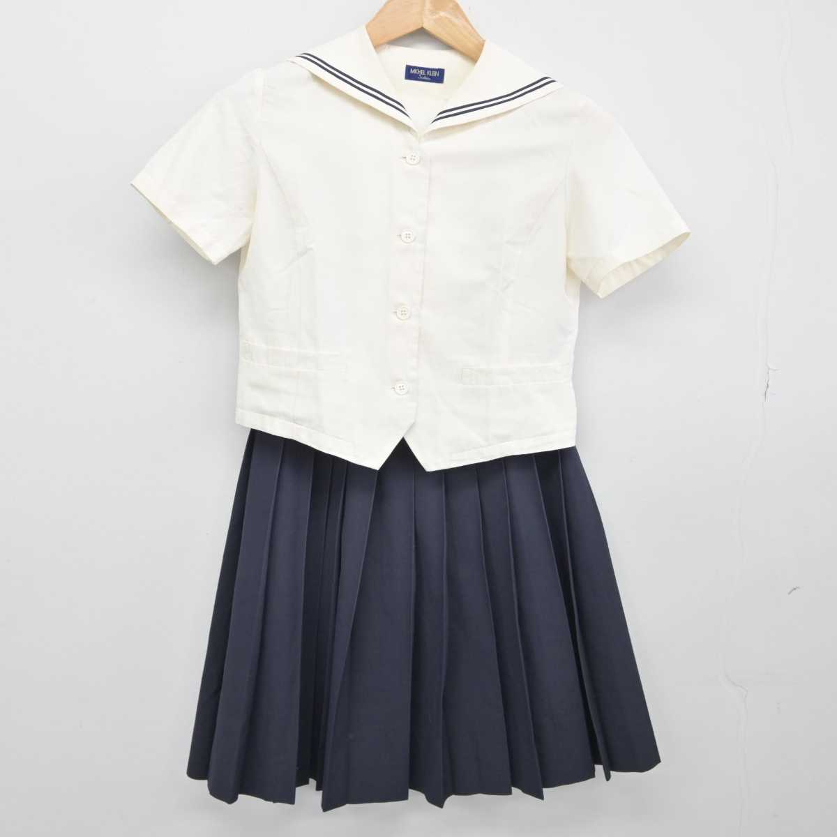 【中古】愛媛県 桜花学園高等学校 女子制服 3点（セーラー服・スカート）sf032712