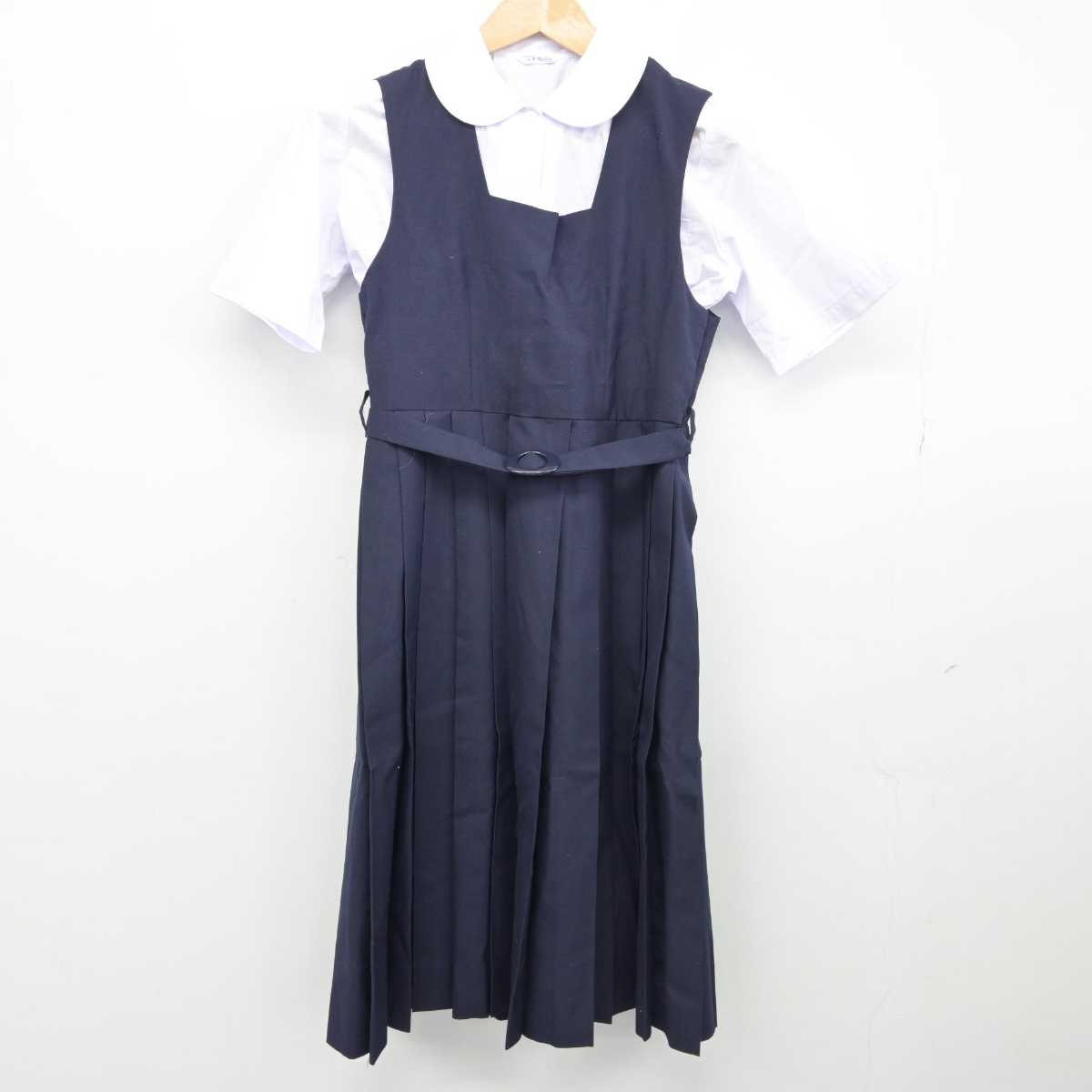 【中古】千葉県 流山市立常盤松中学校 女子制服 2点（シャツ・ジャンパースカート）sf032713