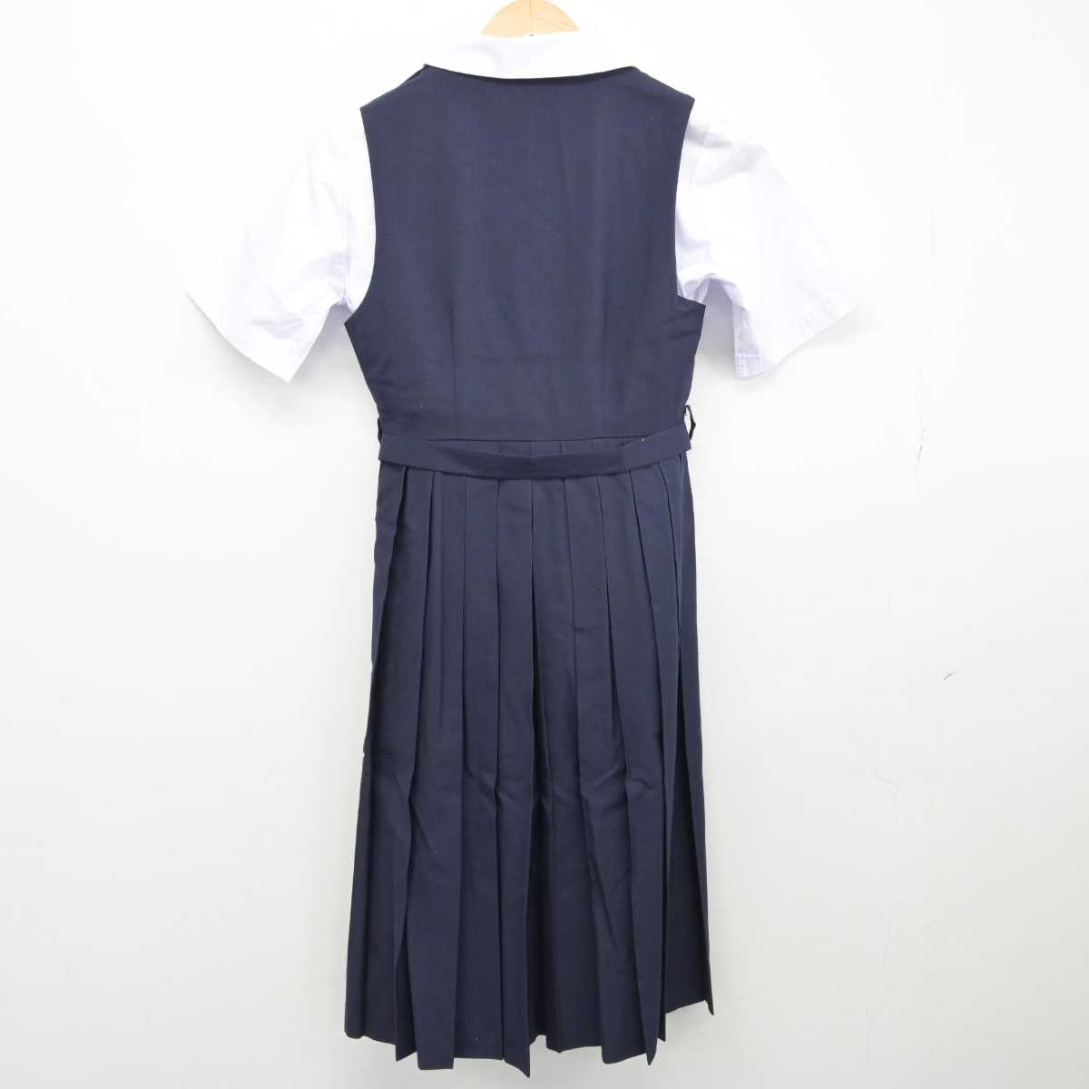 【中古】千葉県 流山市立常盤松中学校 女子制服 2点（シャツ・ジャンパースカート）sf032713